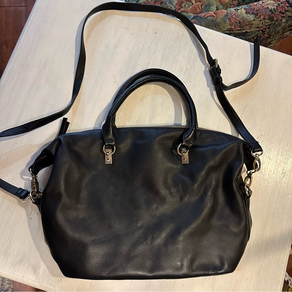FORVER 21 Tote Bag Faux Leather Black